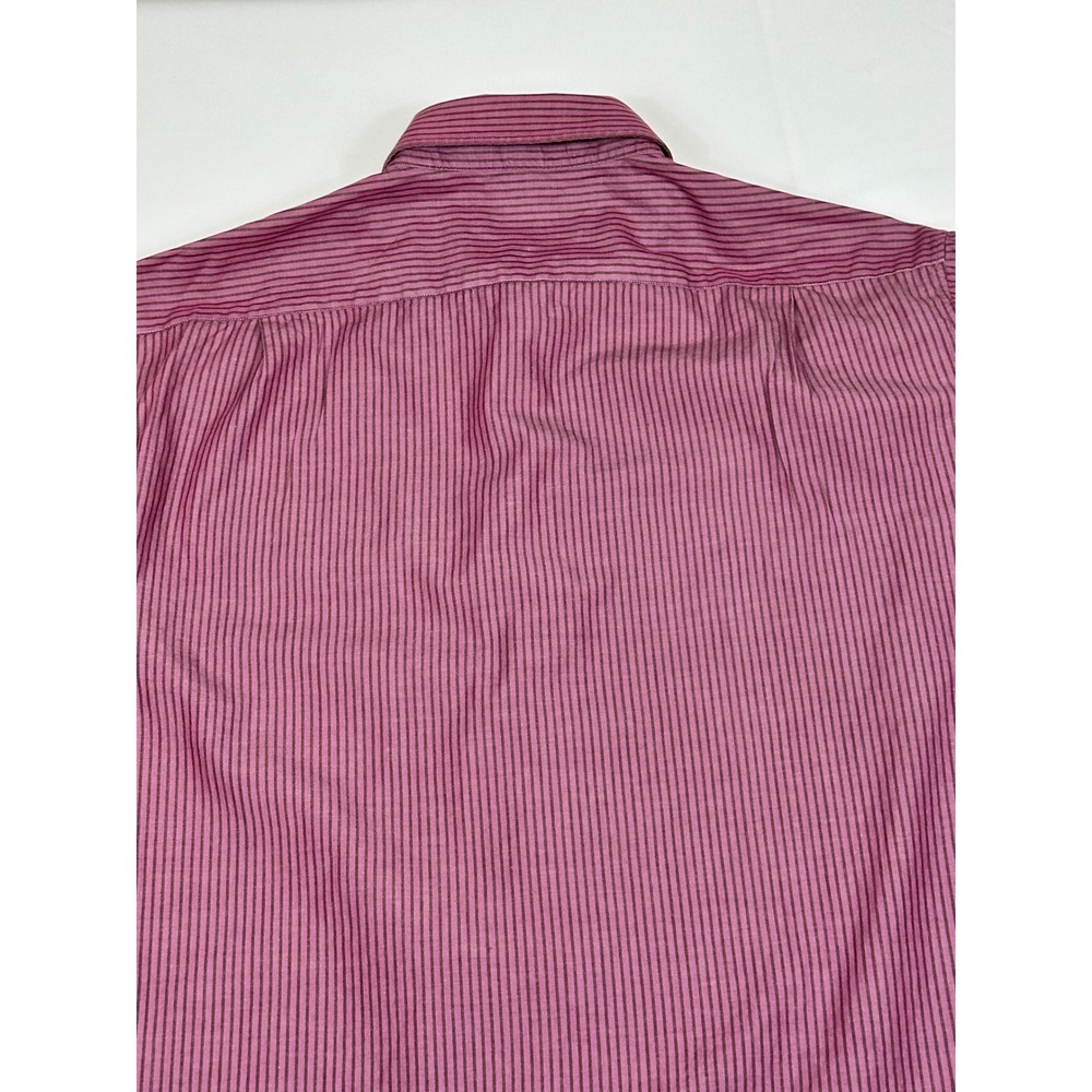 Michael Kors Button Down Men's Striped Long Sleeve Shirt Maroon‎ 16.5 34/35 - Picture 8 of 8